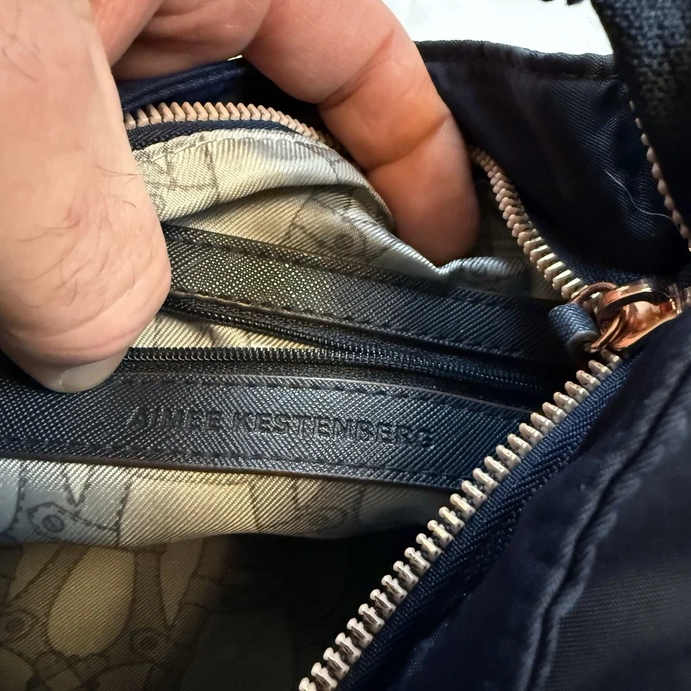 Aimee Kestenberg Women's Messenger Bag Dark Blue‎ Nylon Crossbody Bag EUC